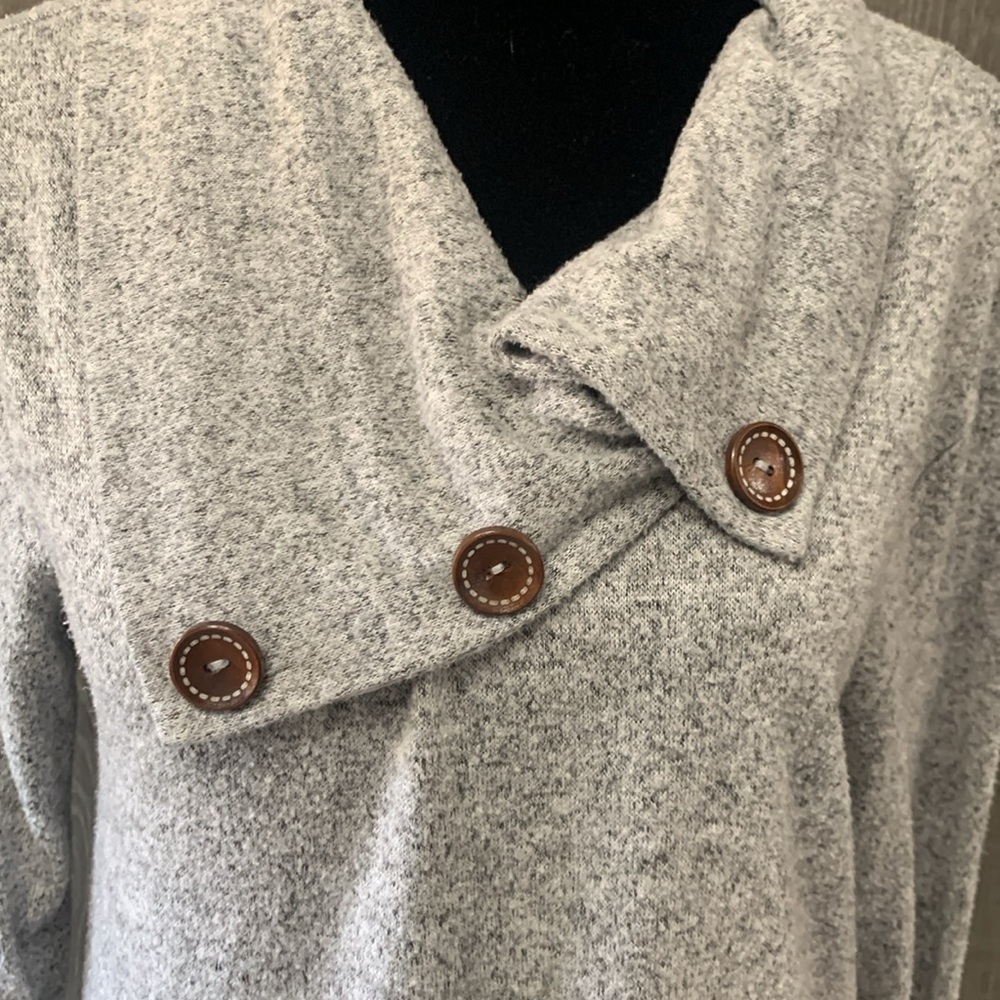 Misia Split Button Collar Knit Long Sleeve Sweater Women's Size Small - Picture 2 of 9